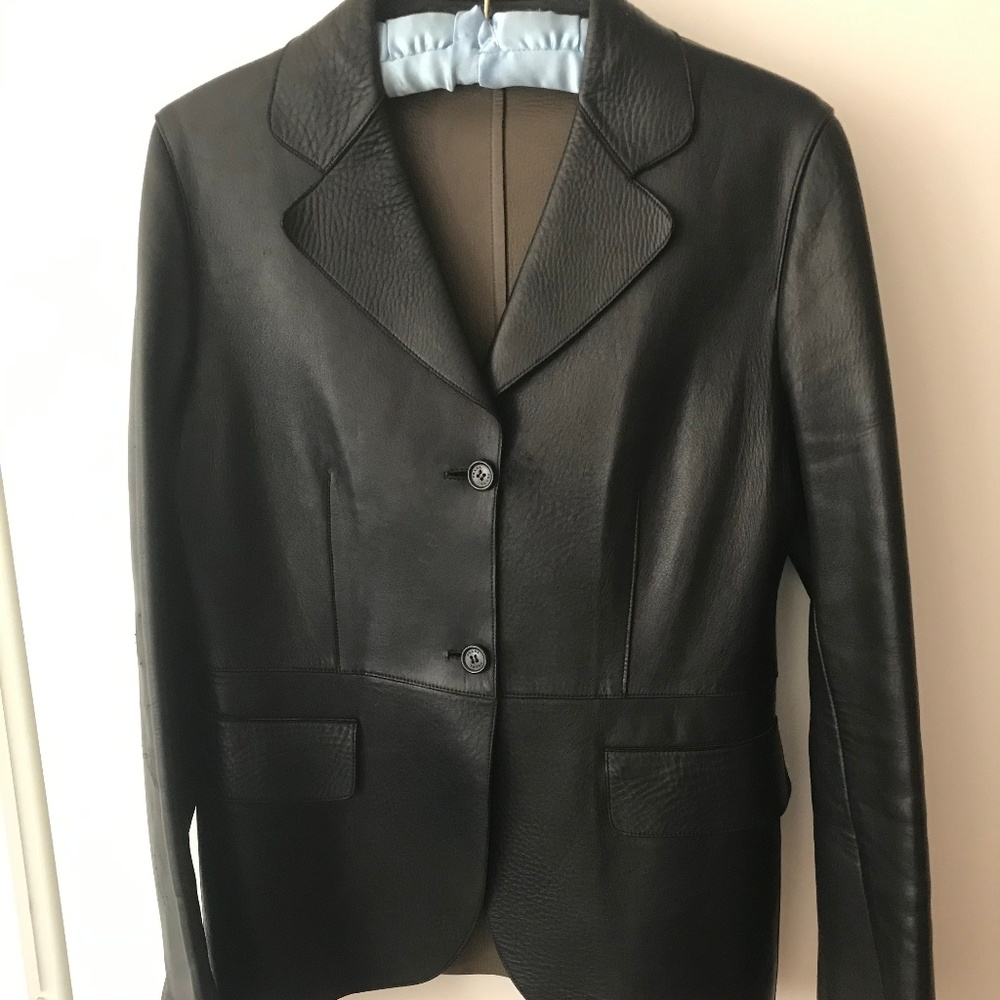 PRADA Milano black 100% leather blazer jacket